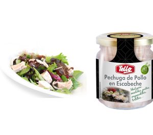 Tello presenta pechuga de pollo en escabeche