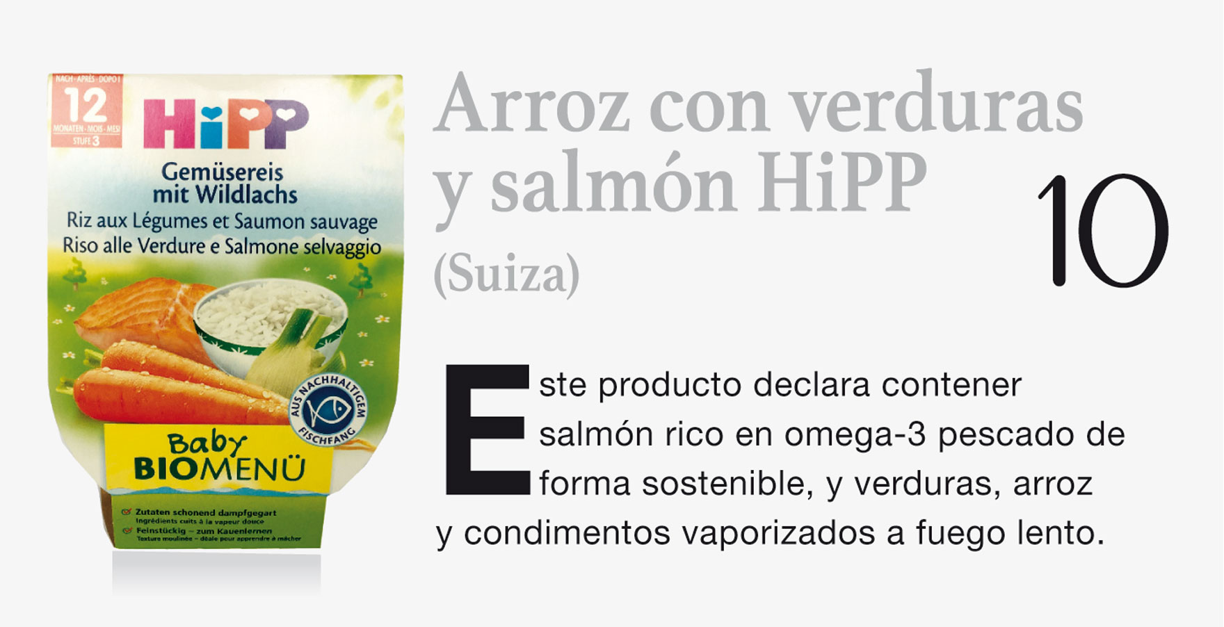 Arroz con verduras y salmón HiPP