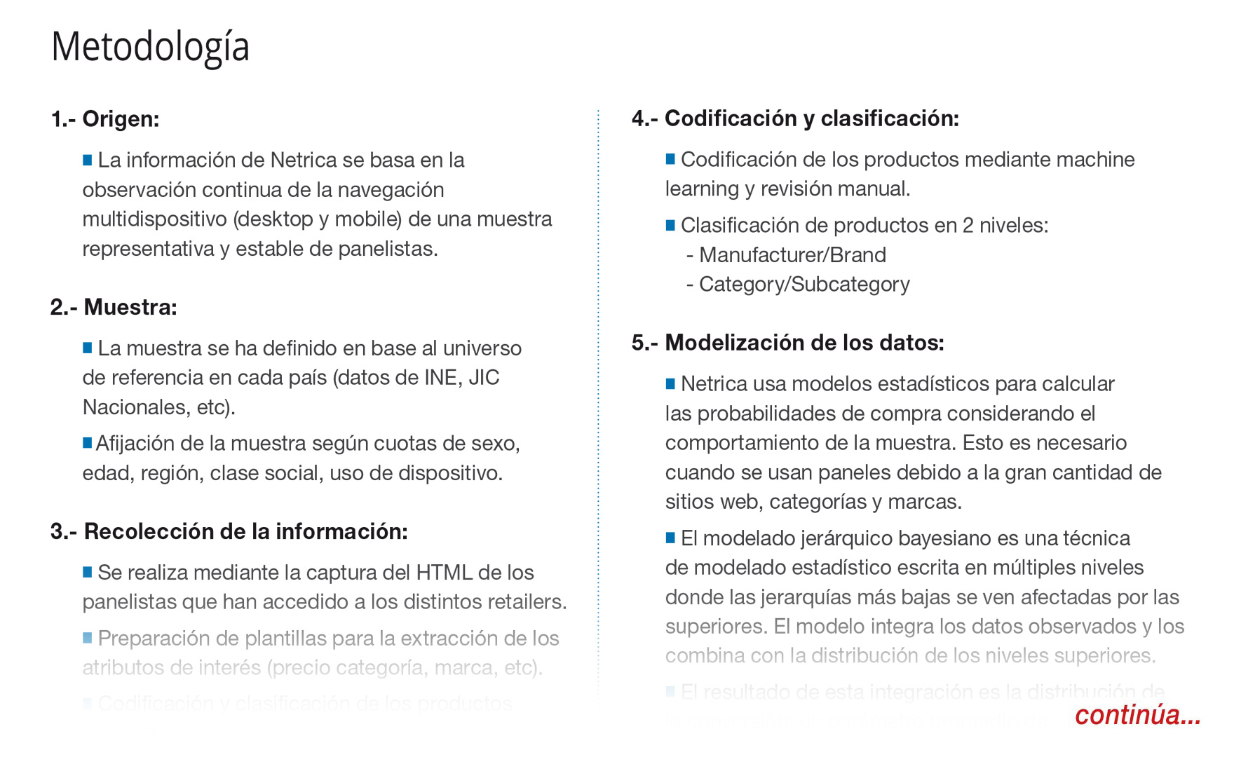 Metodología y detalles del informe de Netrica