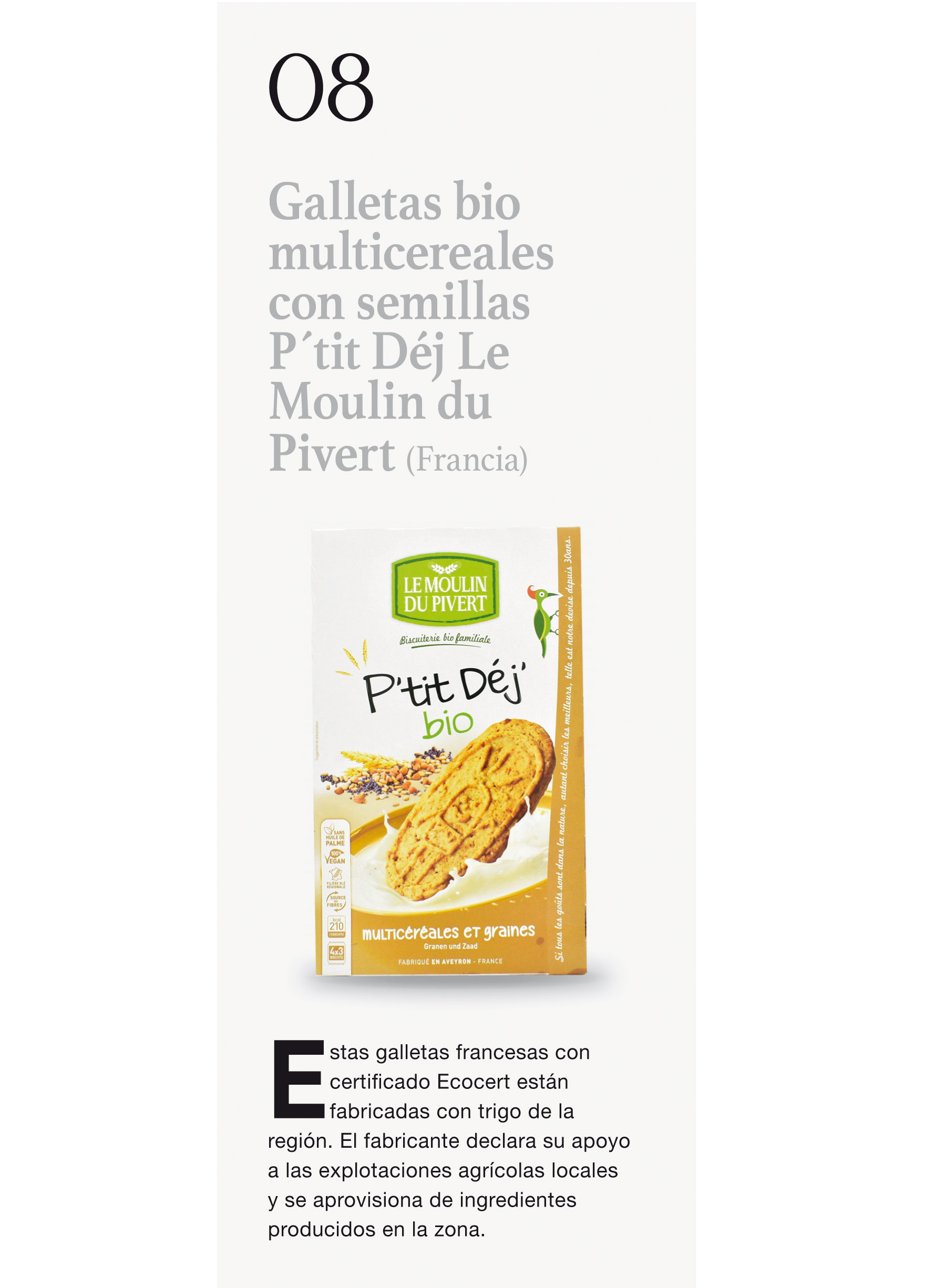 Galletas bio multicereales con semillas P´tit Déj Le Moulin du Pivert