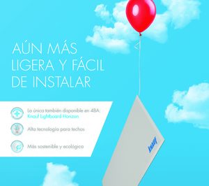 Knauf lanza una nueva placa para techos más ligera y sostenible