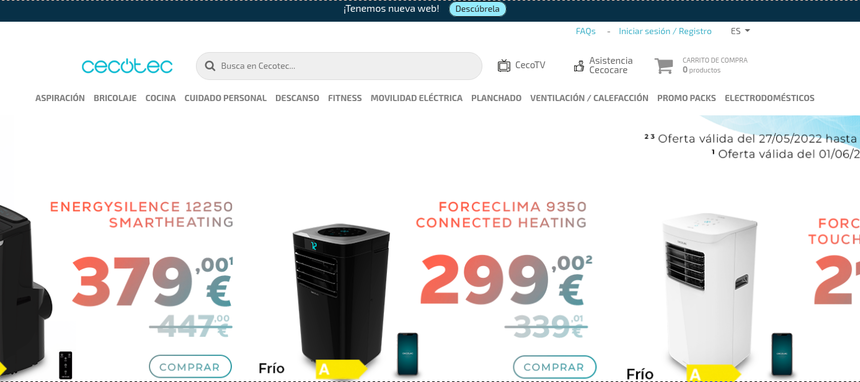 Cecotec tiene a punto su nueva web y suma producto en Ahorramás