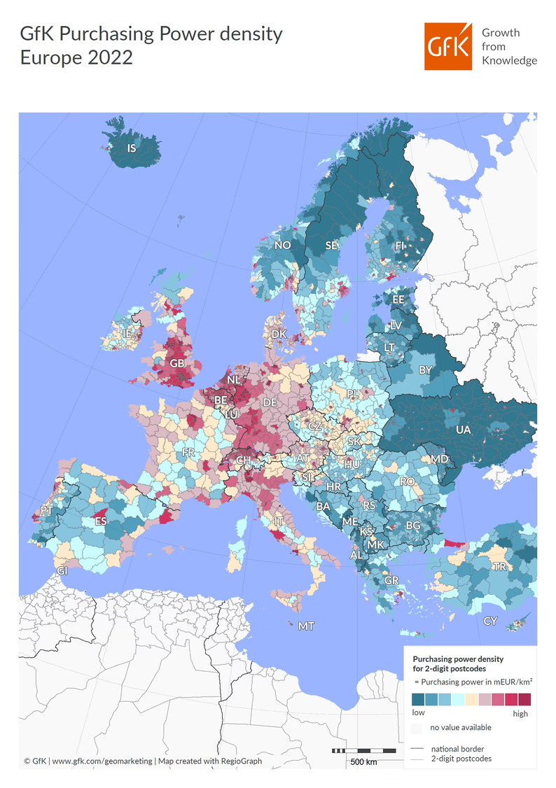 España, un 6% por debajo de la media europea en poder adquisitivo